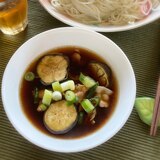 ほっこり温かつけ汁♡茄子と豚バラ肉の素麺